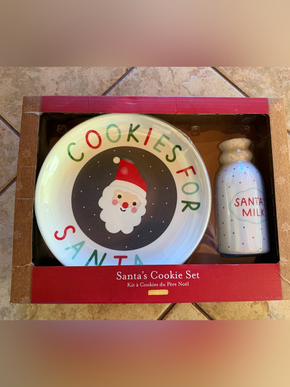 Kate and Milo - Cookies and Milk for Santa - Dining Set - NEW IN BOX